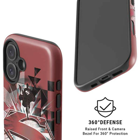 DC Comics Superman Red Pattern iPhone 16 Plus Magsafe Impact Case
